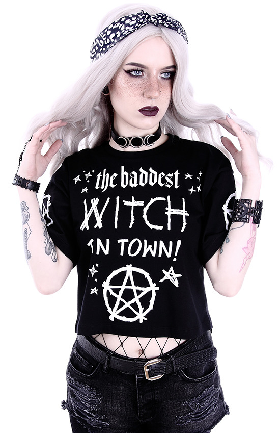 Crop Top "The baddest Witch in Town" XXL