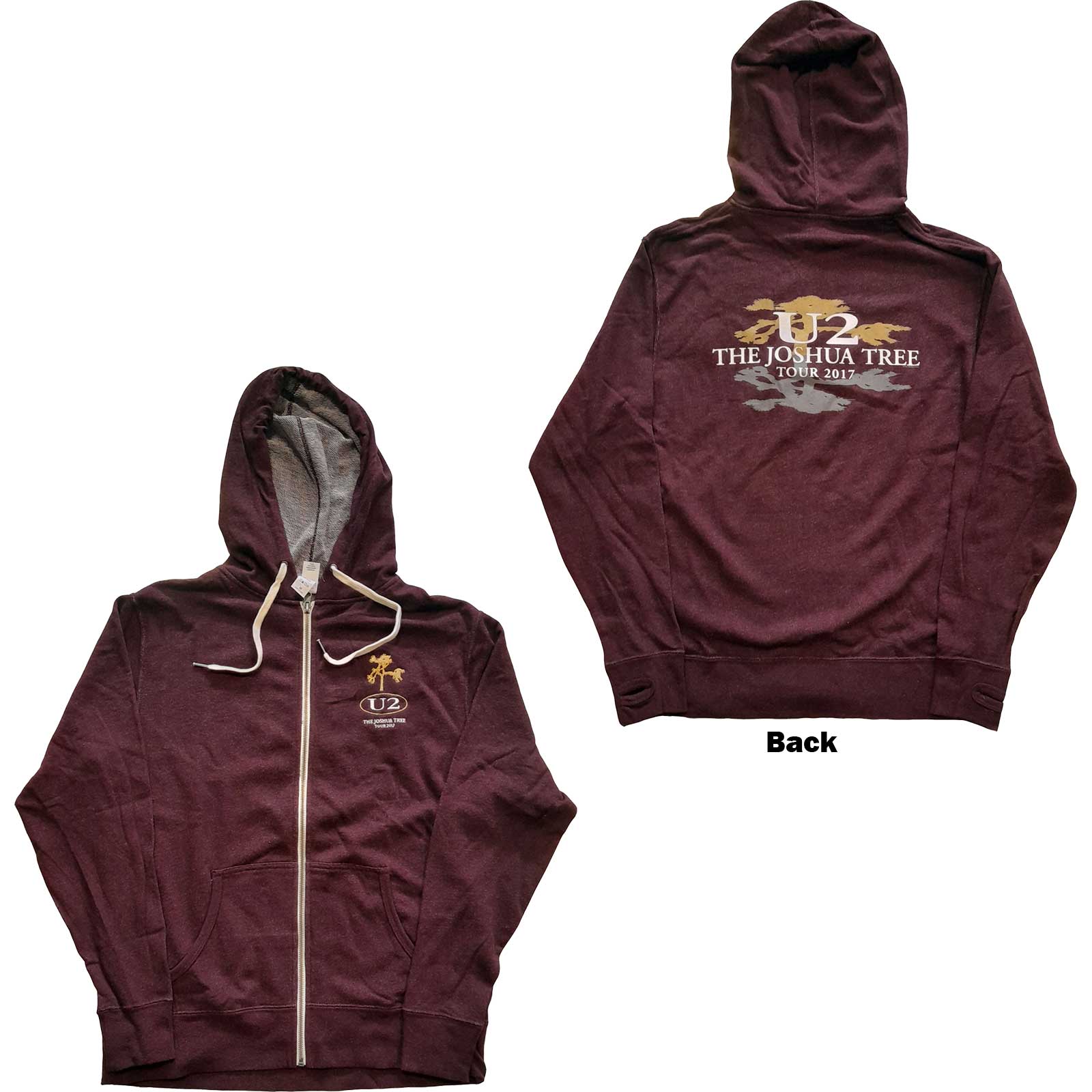 U2 Zipped Hoodie XXL Joshua Tree 2017 Rot
