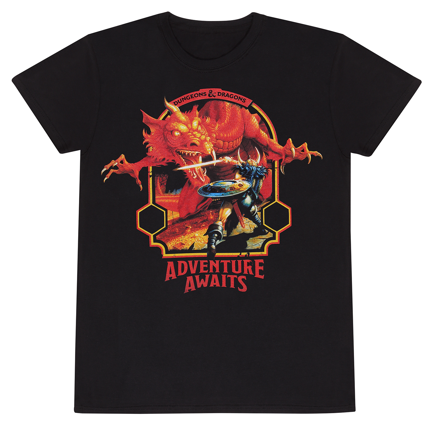 Dungeons And Dragons T-Shirt L Schwarz Unisex Adventure Awaits