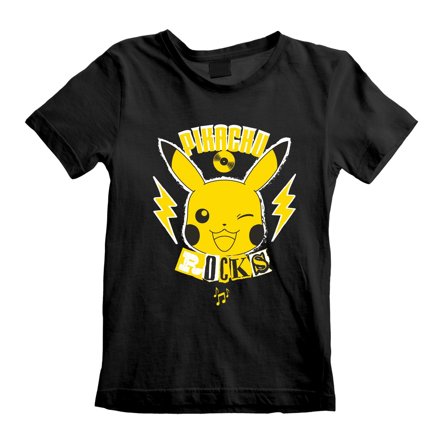 Pokemon T-Shirt 3-4 Jahre Schwarz Kinder Unisex Pikachu Rocks Kids