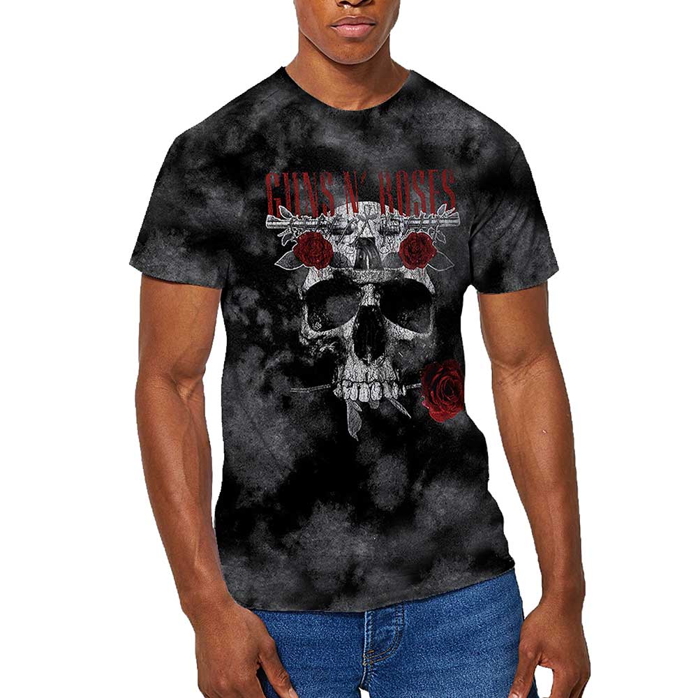 Guns N' Roses T-shirt 3XL Flower Skull Dip-Dye Grau