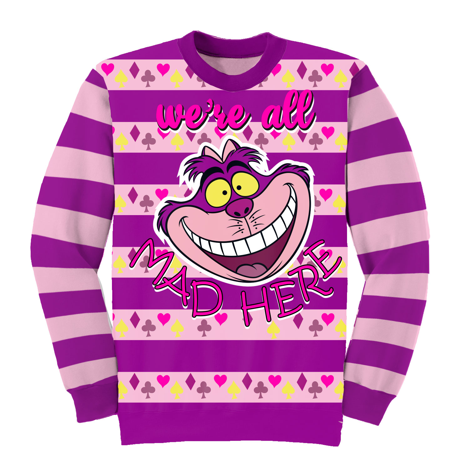 Alice In Wonderland Strickpulli XXL Bunt All Mad Here