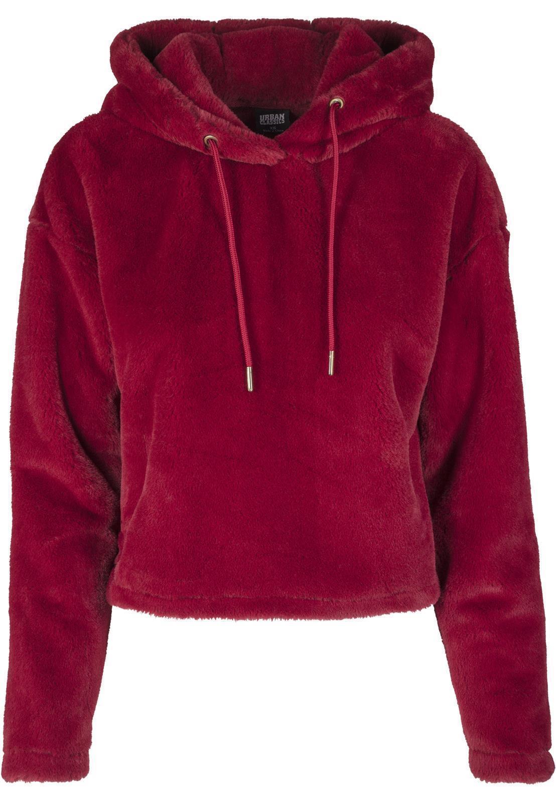 Urban Classics Oversize Short Teddy Hoody M Burgundy