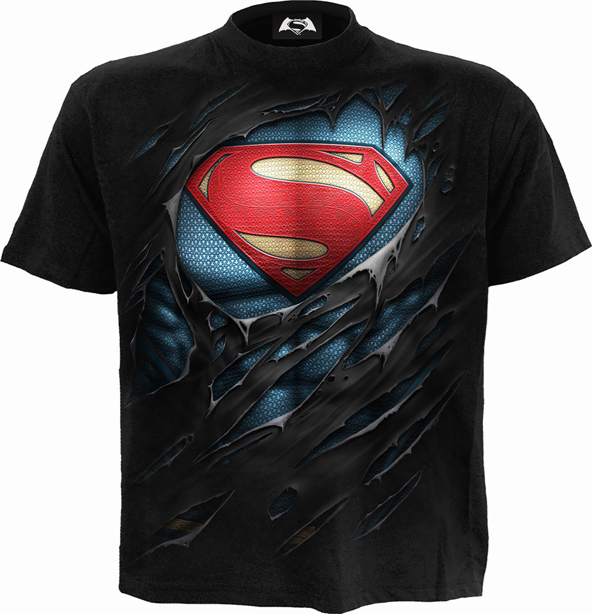 Superman T-Shirt 4XL Schwarz Unisex Ripped