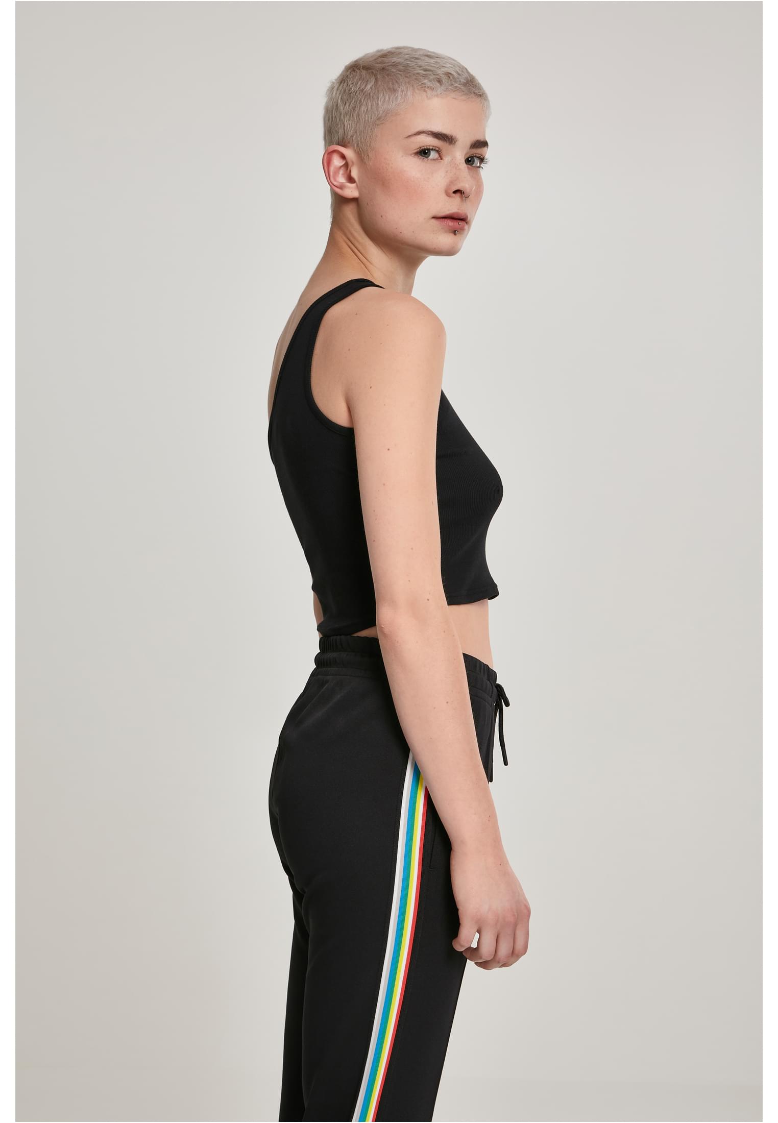 Ladies Cropped Asymmetric Top black XL