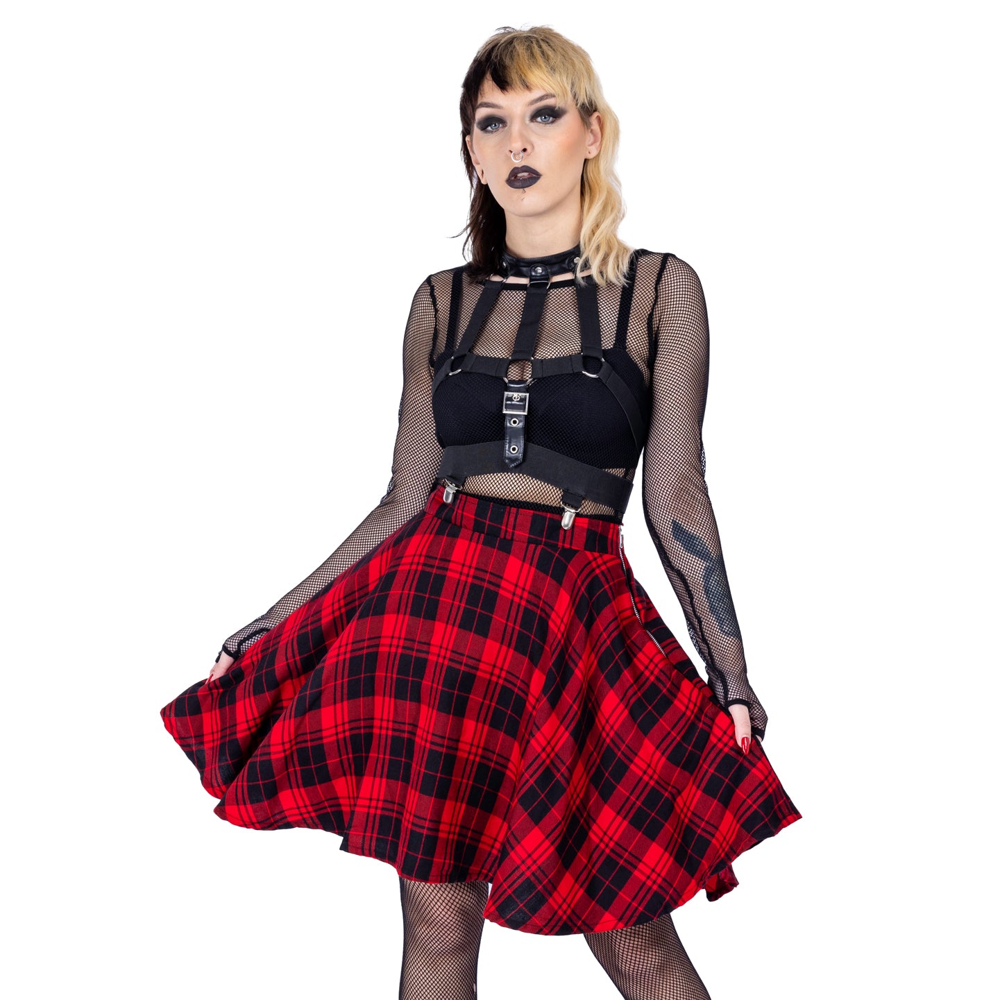 Heartless Minirock XXL Rot kariert Erlene Skirt