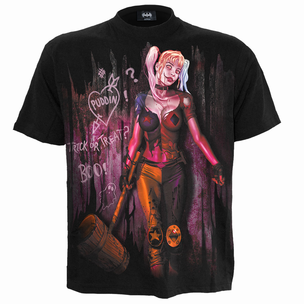 Harley Quinn T-Shirt XXL Schwarz Unisex Trick Or Treat