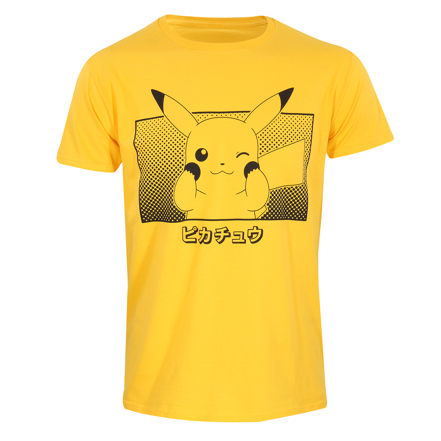 Pokemon T-Shirt XXL Gelb Unisex Pikachu Katakana