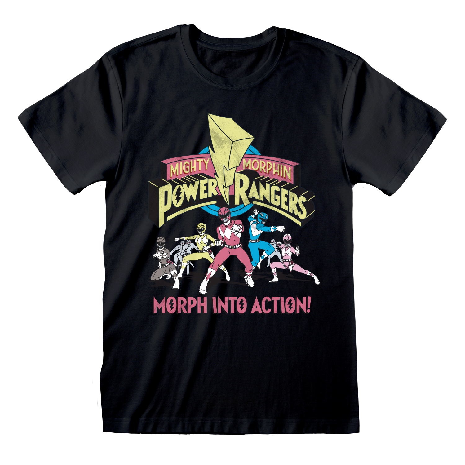 Power Rangers T-Shirt L Schwarz Unisex Morph Into Action