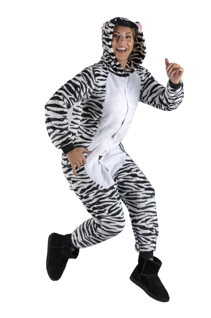 Jumpsuit Onesie Overall Schlafanzug Zebra M