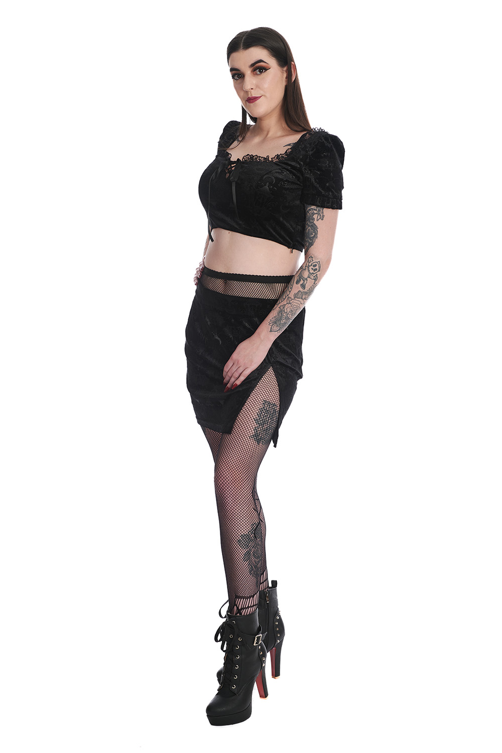 Banned Minirock XL Schwarz Chandelier Slit Mini Skirt