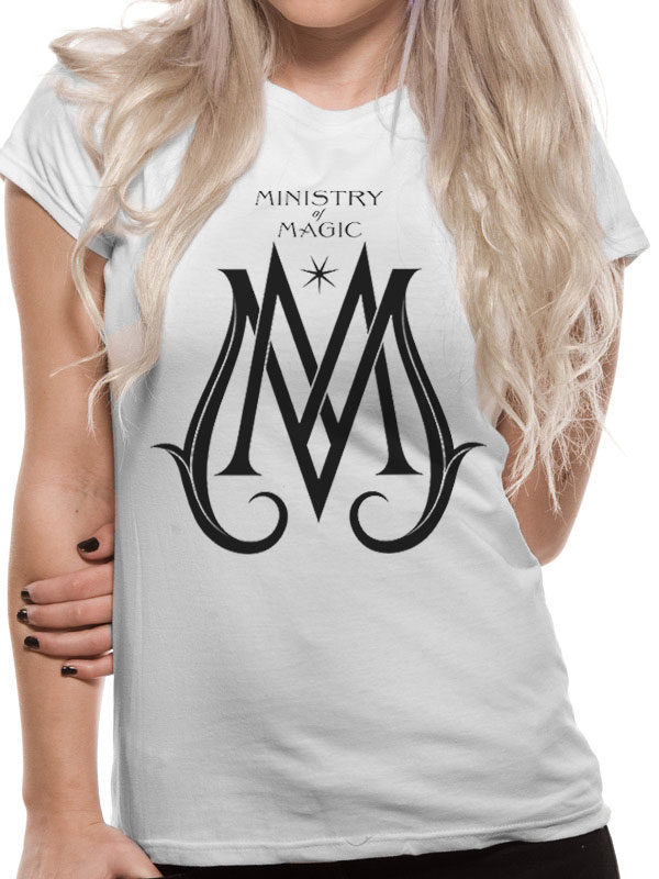 Crimes of Grindelwald Frauenshirt L Ministry Deco Logo weiß