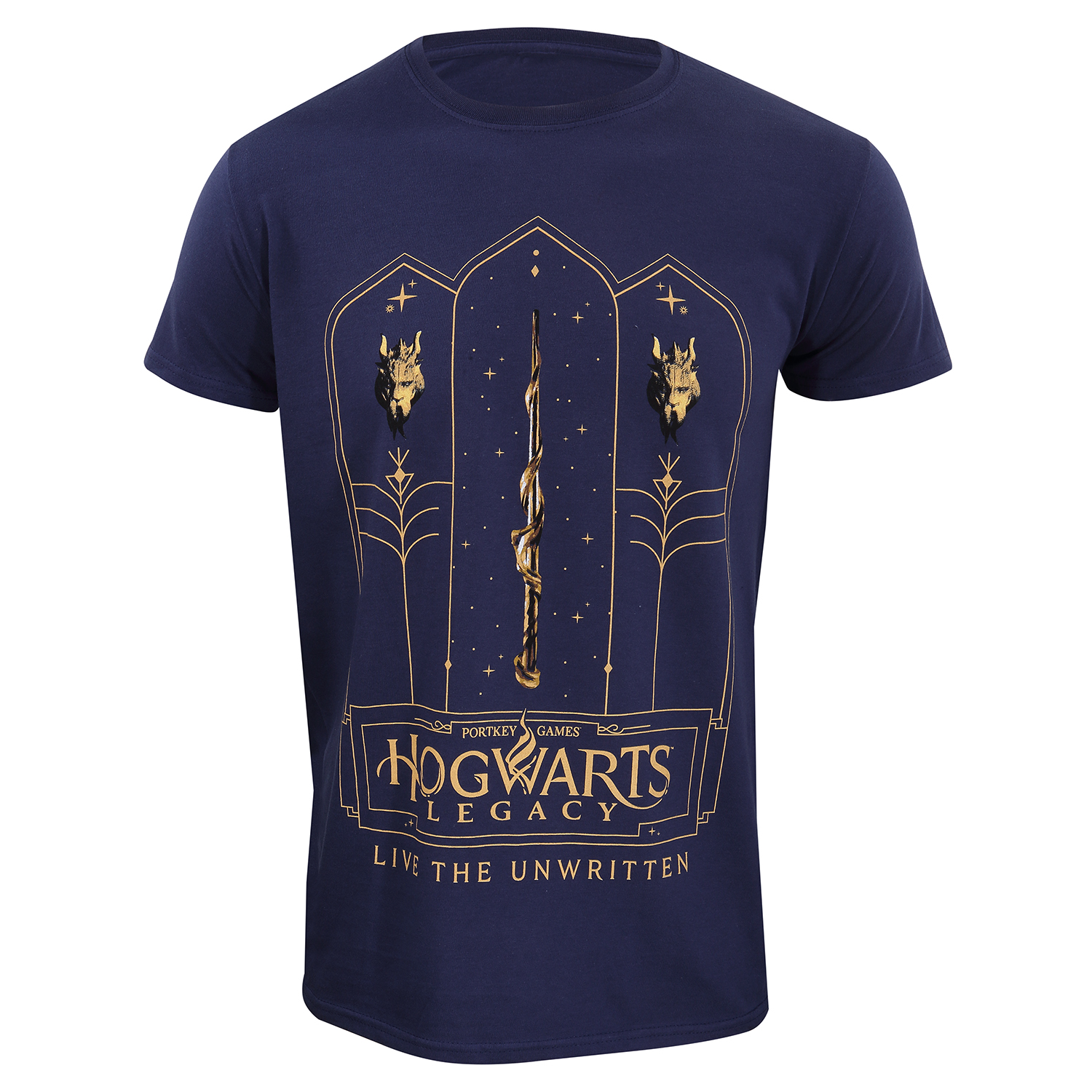 Hogwarts Legacy T-Shirt XXL Navyblau Unisex Golden