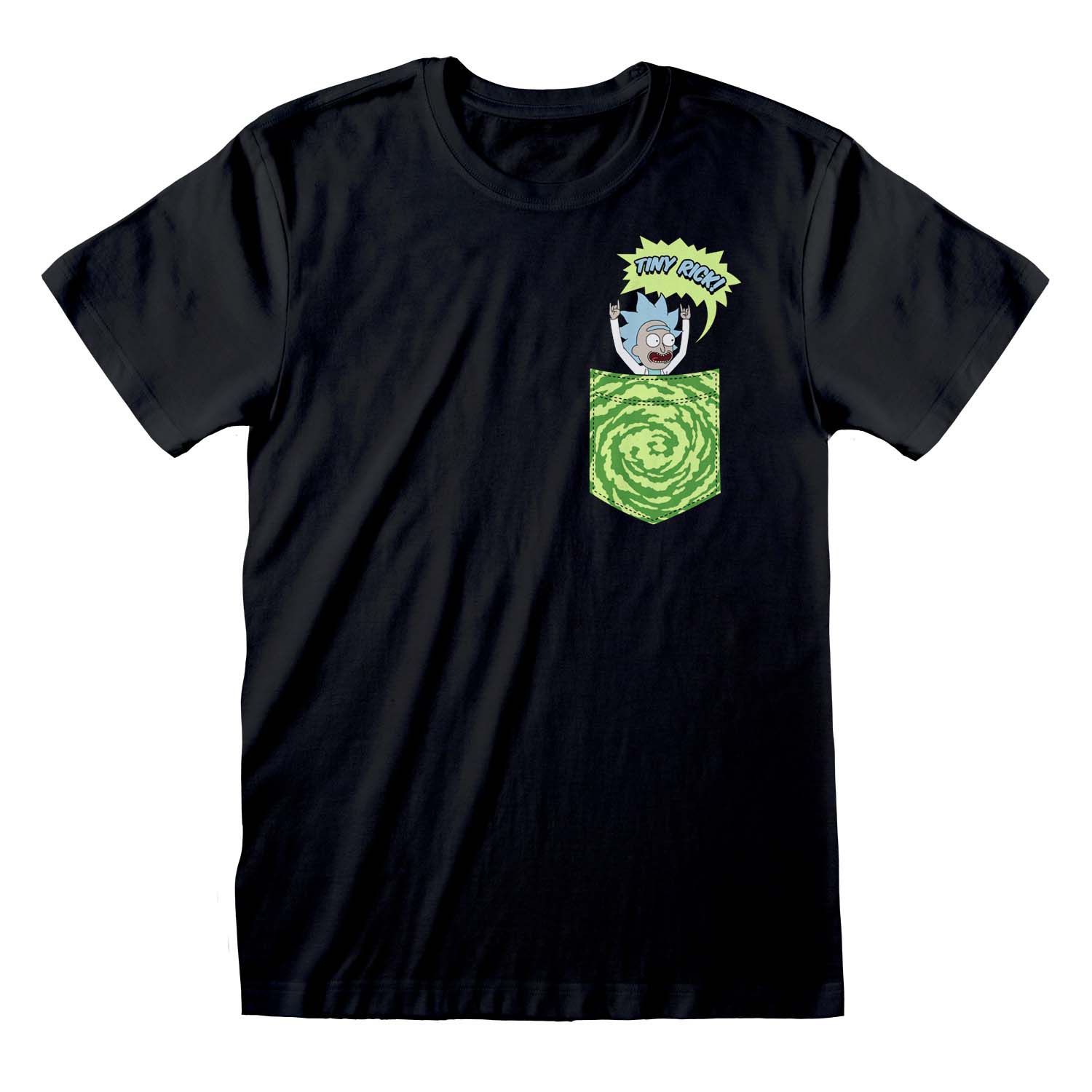 Rick And Morty T-Shirt S Schwarz Unisex Tiny Pocket Rick