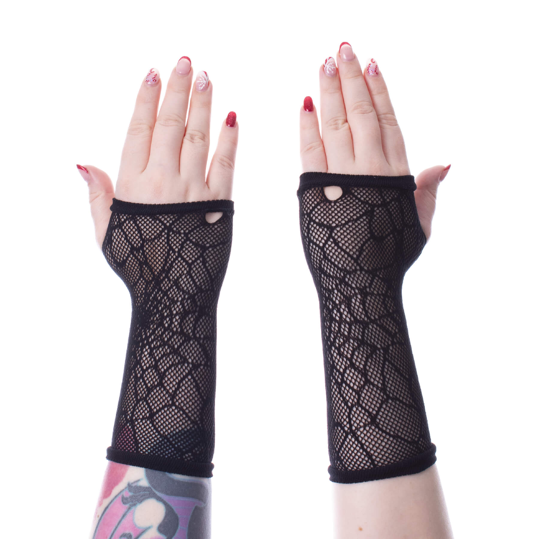 Poizen Industries Handschuhe Schwarz Lang Long Web Mesh Gloves