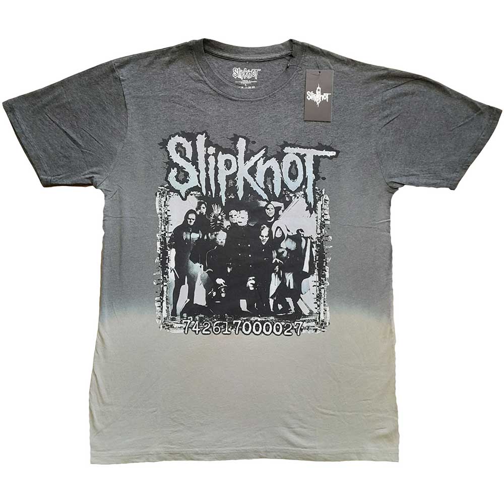 Slipknot T-shirt 3XL Barcode Photo Rückseitendruck & Dip-Dye Grau