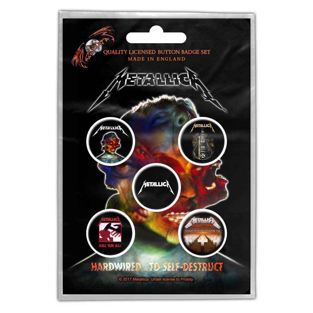 Metallica Button Badge Pack: Hardwired to self-destruct