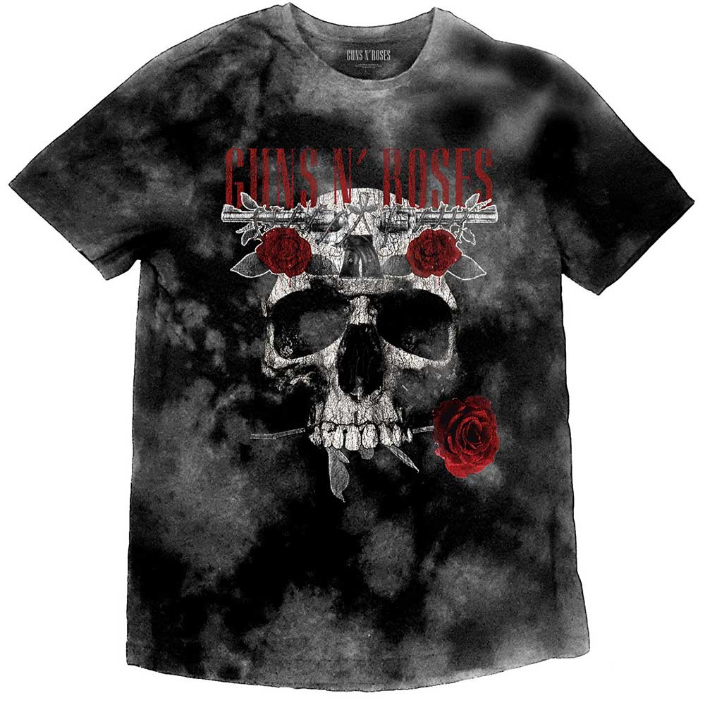 Guns N' Roses T-shirt 3XL Flower Skull Dip-Dye Grau
