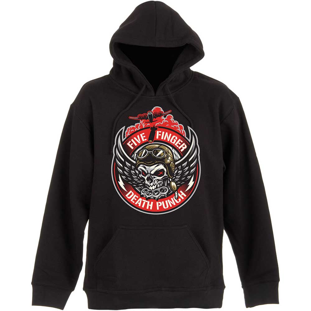 Five Finger Death Punch Hoodie M Bomber Patch Schwarz