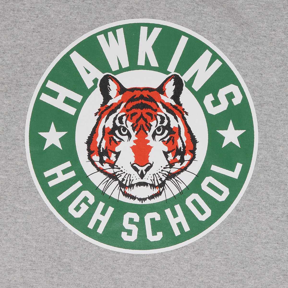 Stranger Things Crooped Hoodie XXL Hawkins Badge Grau