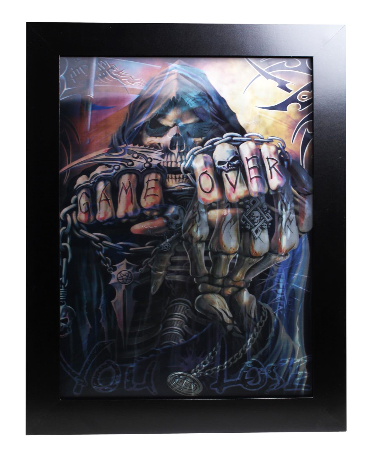 3D Bild mit 3 versch. Hard Rock-Abbildungen 36 cm x 46 cm