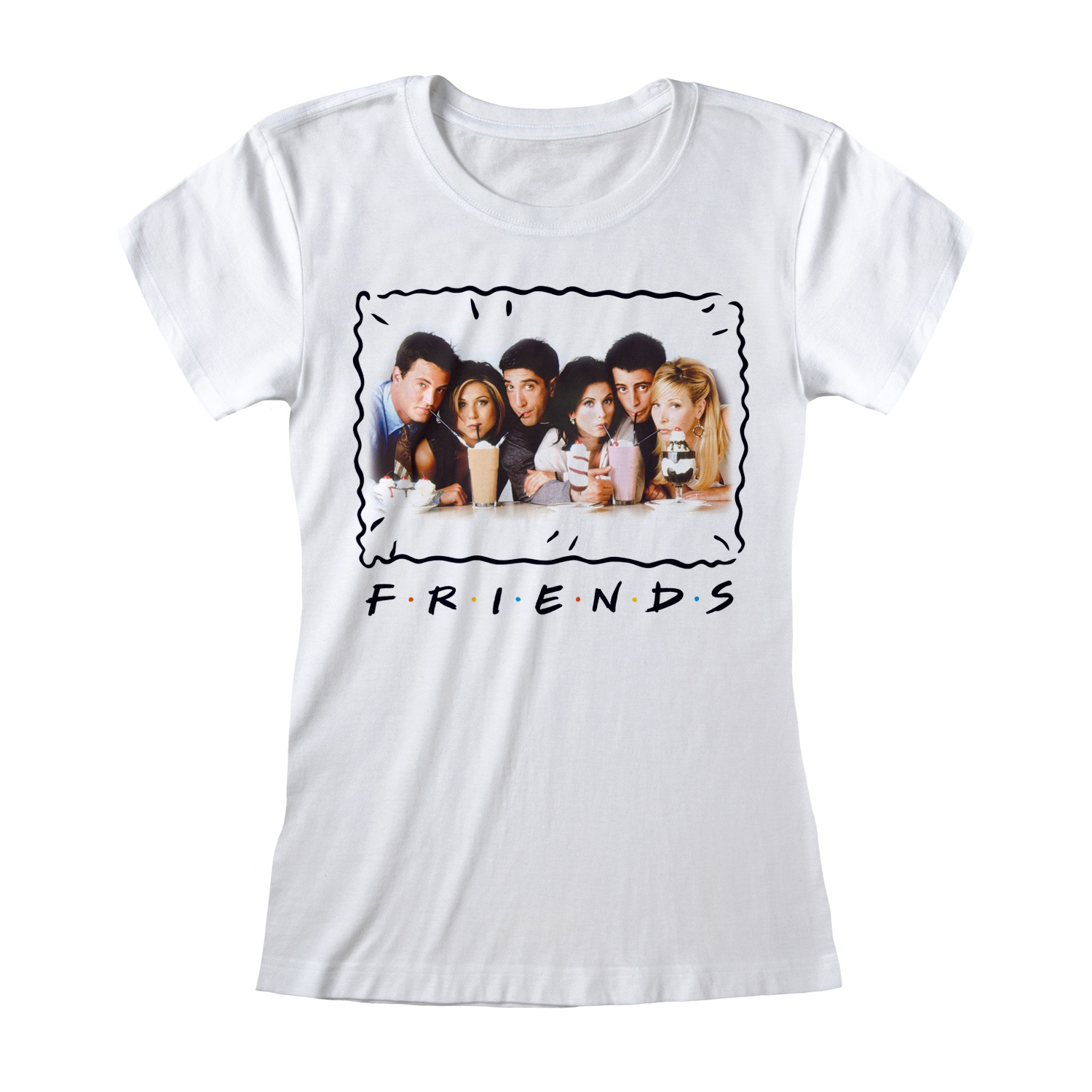 Friends T-Shirt XXL Milkshakes Weiß