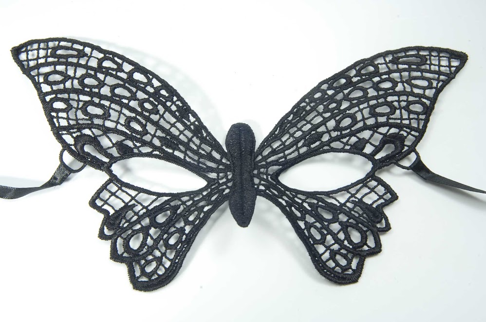 Schwarze Stoffmask Butterfly