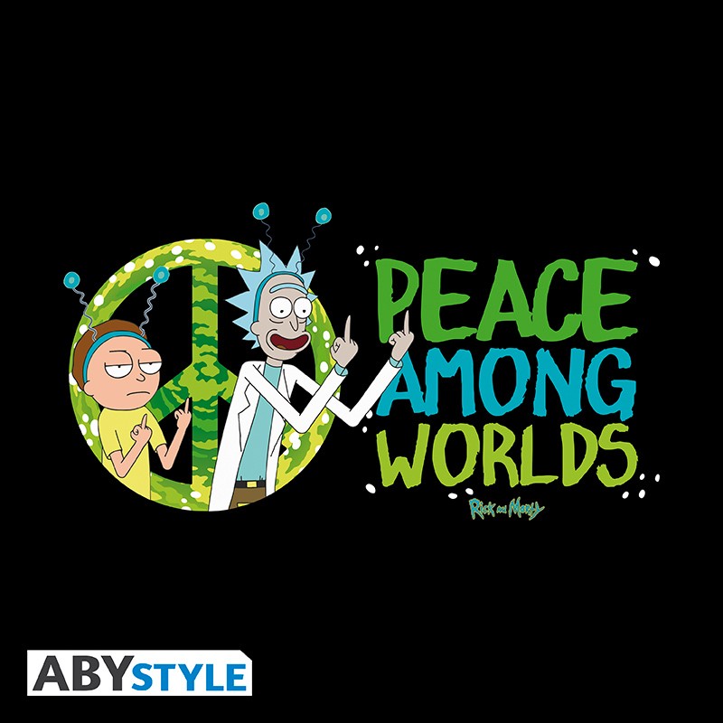 Rick and Morty Peace Among Worlds XXL T-Shirt Schwarz
