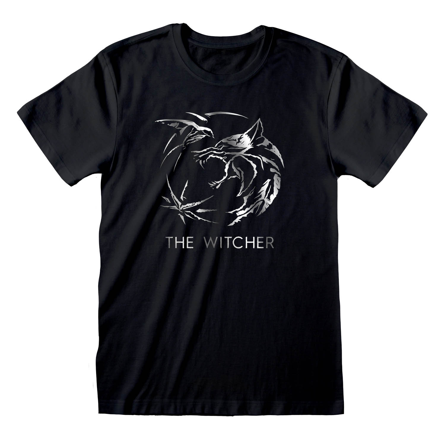 The Witcher T-Shirt XXL Silver Ink Logo Schwarz