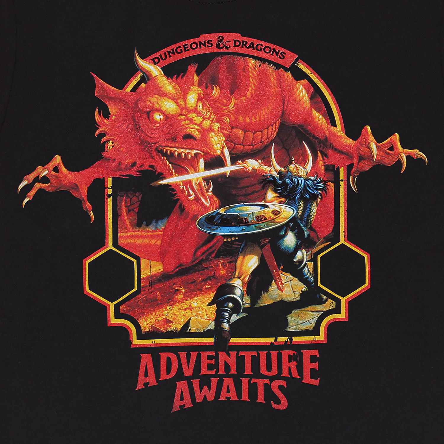 Dungeons And Dragons T-Shirt XXL Schwarz Unisex Adventure Awaits