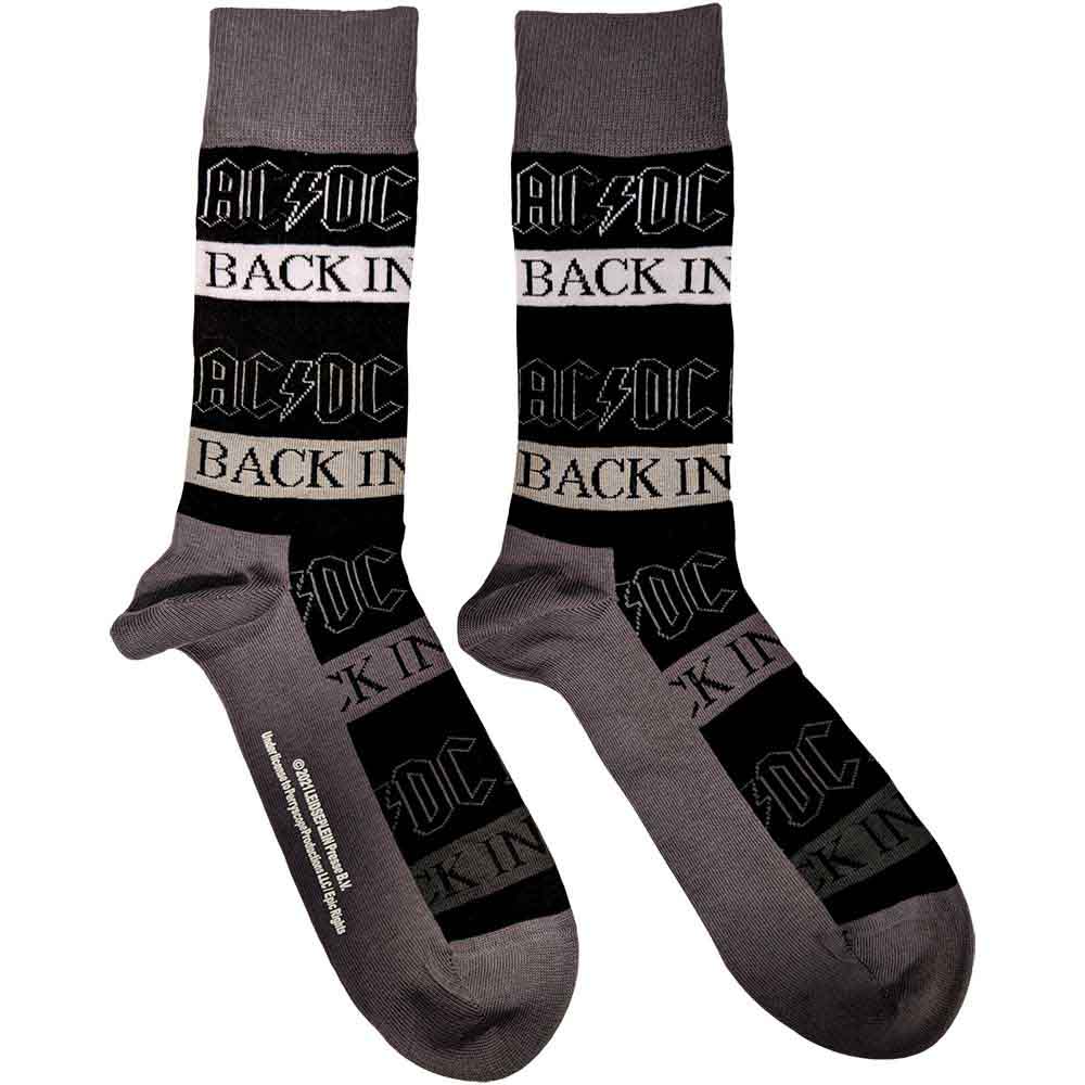 AC/DC Socken Schwarz Unisex Größe 40-45 Back In Black