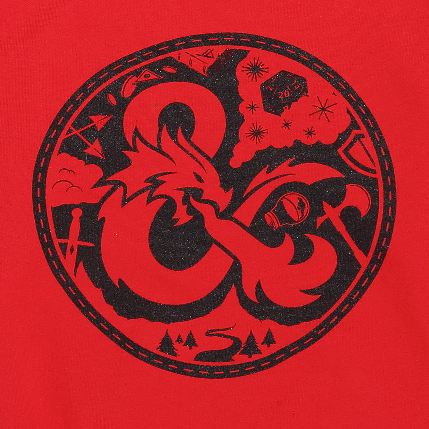 Dungeons and Dragons Hoodie XXL Rot Unisex Logo (Front & Back Print)