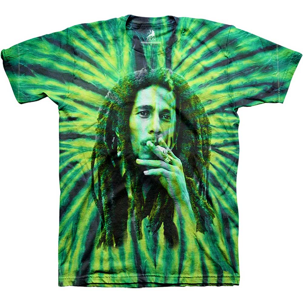 Bob Marley T-shirt 3XL Smoke Tie-Dye Grün