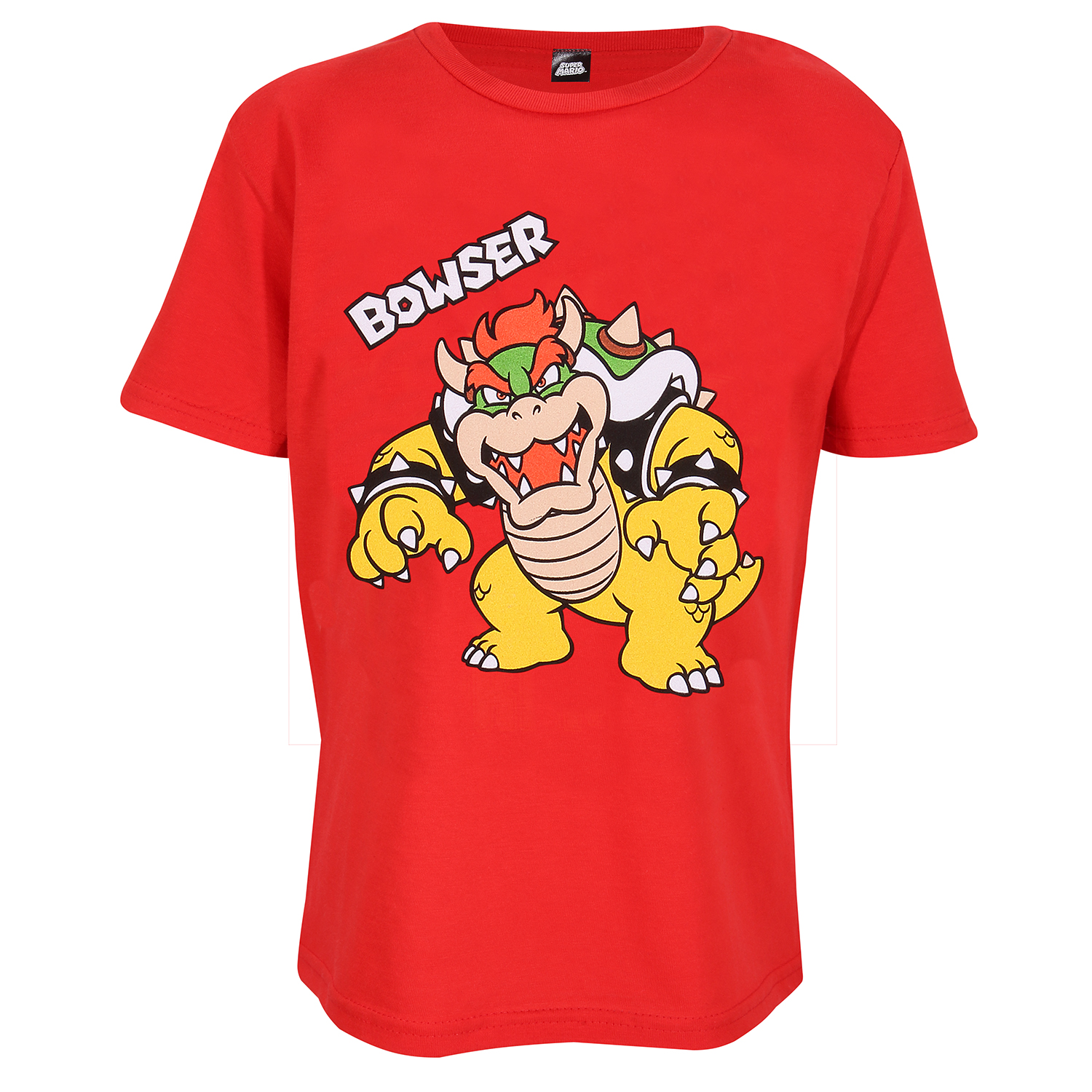 Super Mario T-Shirt 12-13 Jahre Rot Kinder Unisex Bowser Text