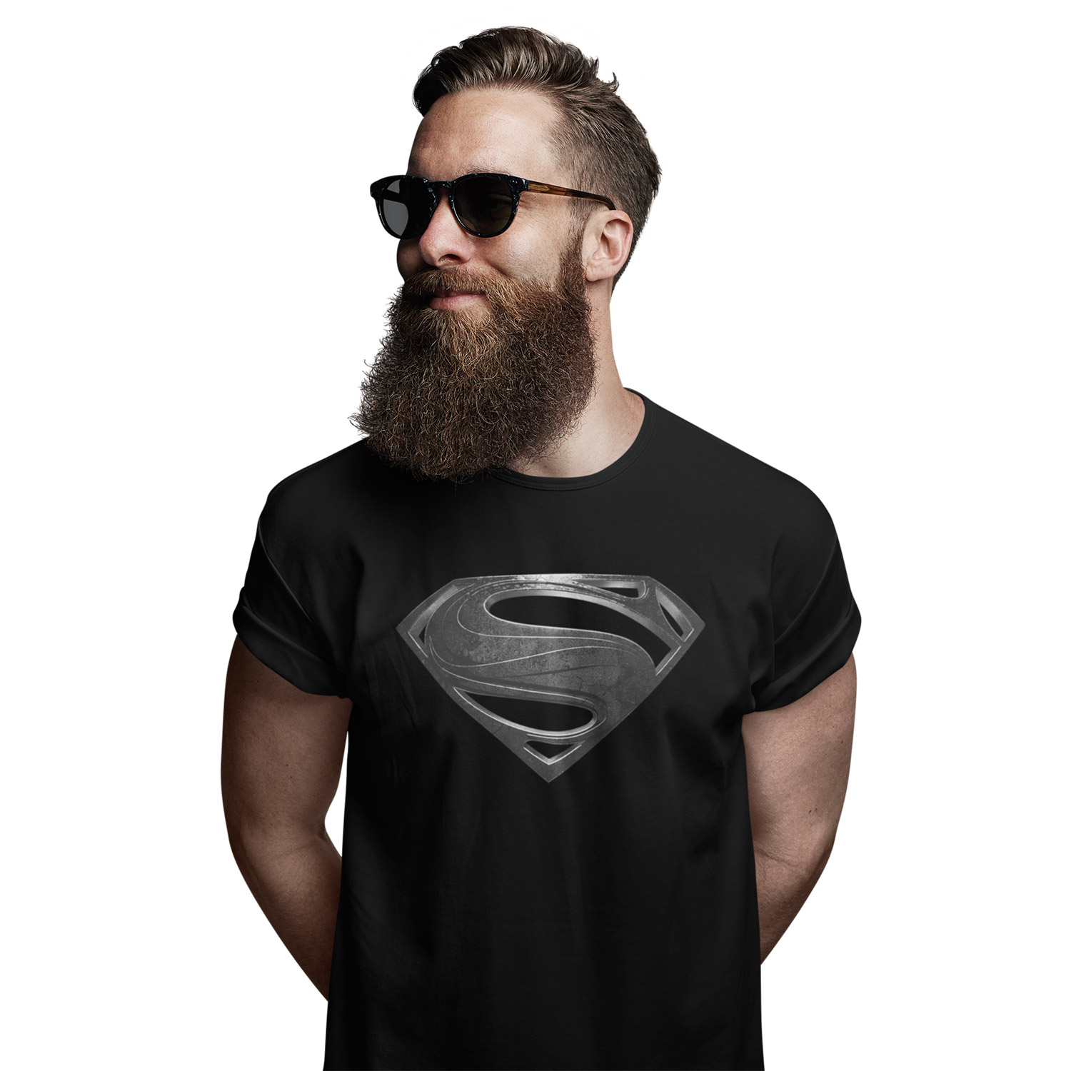 DC Justice League Movie T-Shirt XXL Schwarz Unisex Superman Black Logo