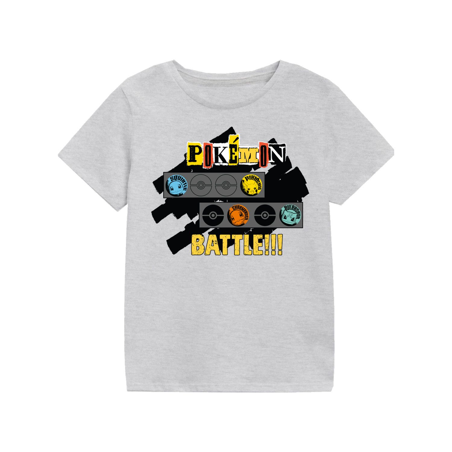 Pokemon T-Shirt 3-4 Jahre Grau Kinder Unisex Pokemon Battle Kids