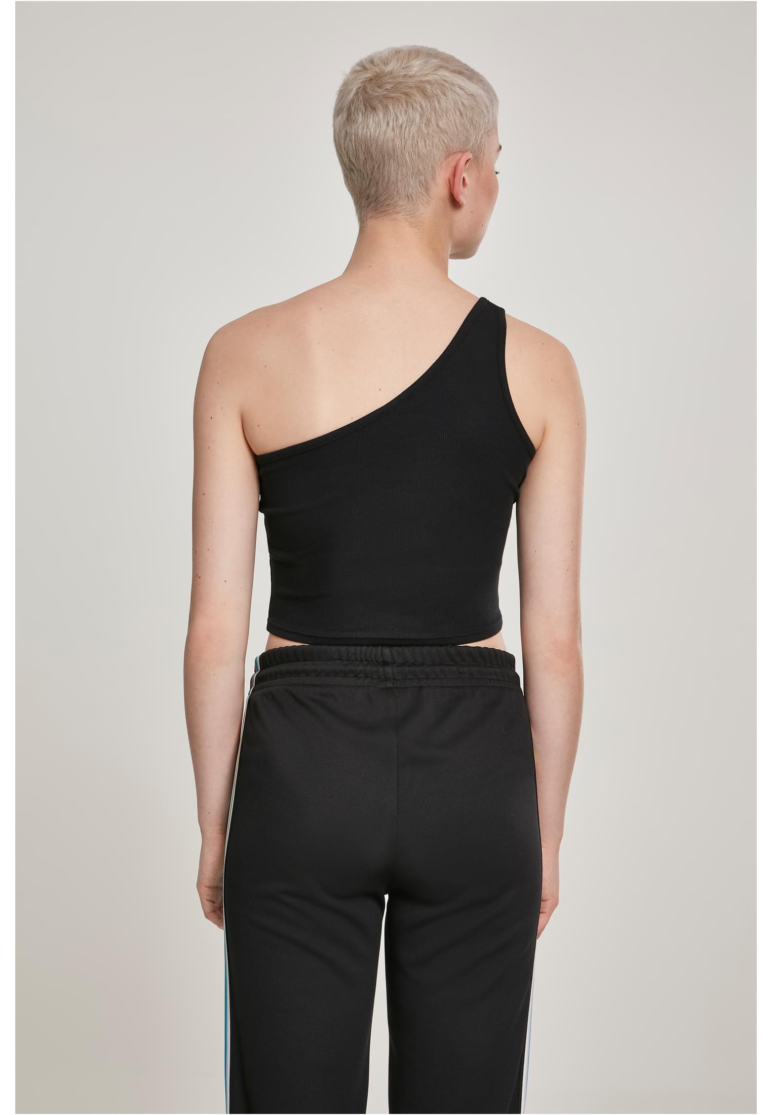 Ladies Cropped Asymmetric Top black XL