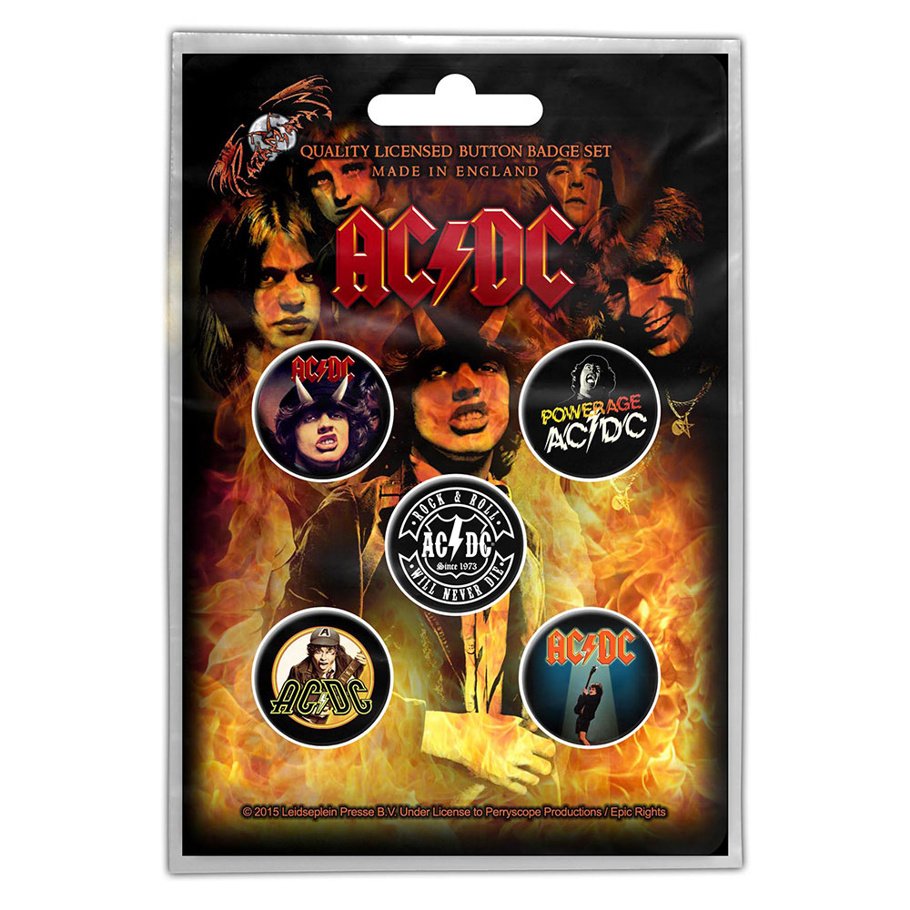 AC/DC Button-Set "Highway to Hell" 5Stk.