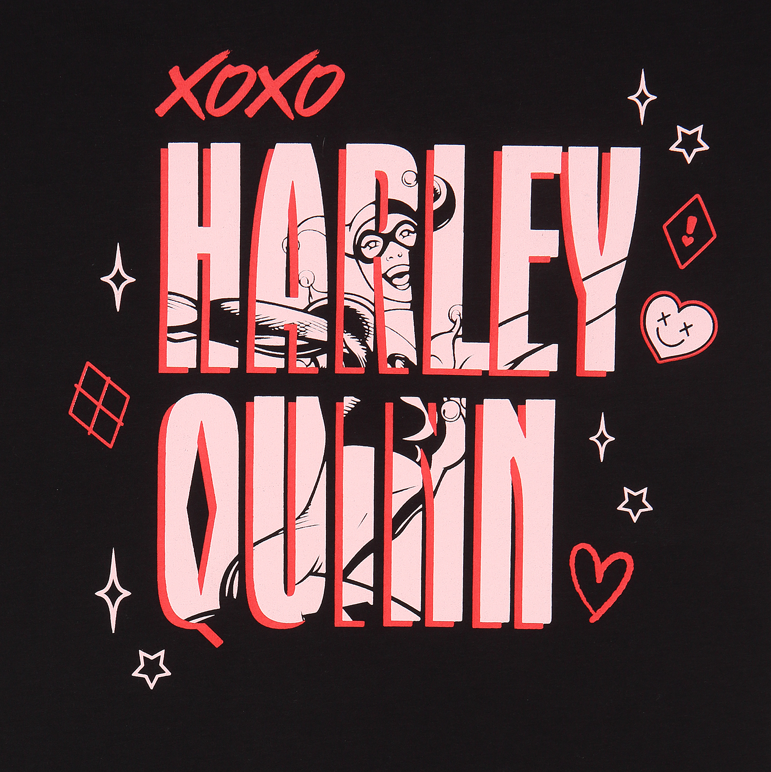 Batman Dressshirt XXL Schwarz Harley Quinn Jumbo Text Dressshirt XXL Schwarz Ladies T-Shirt Dress
