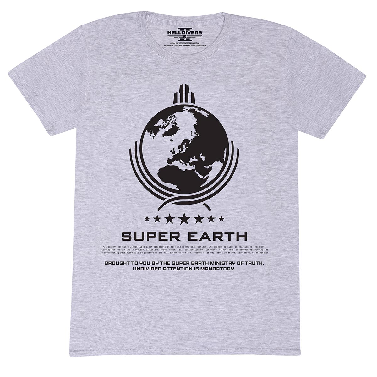 Helldivers 2 T-Shirt M Heidegrau Unisex Super Earth