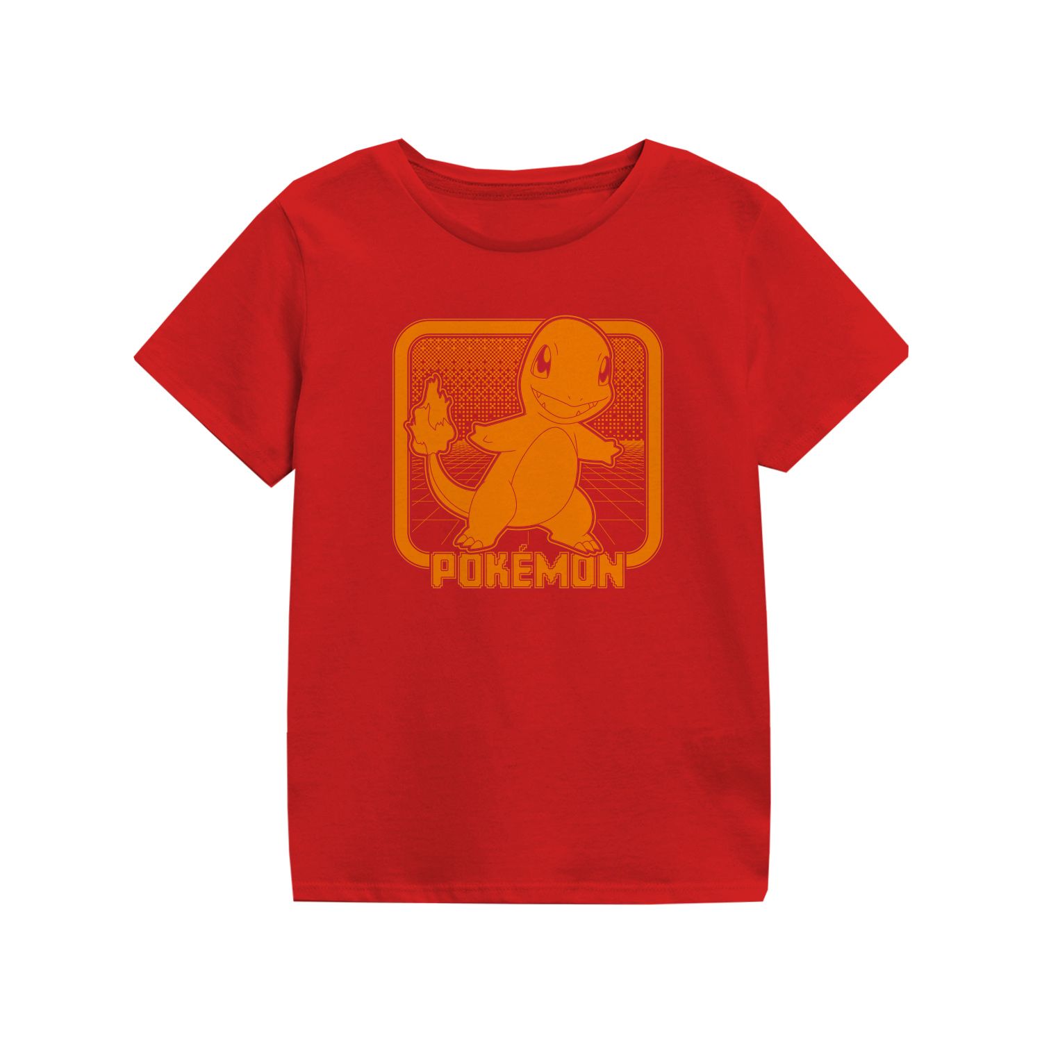 Pokemon T-Shirt 5-6 Jahre Rot Kinder Unisex Charmander Retro Arcade