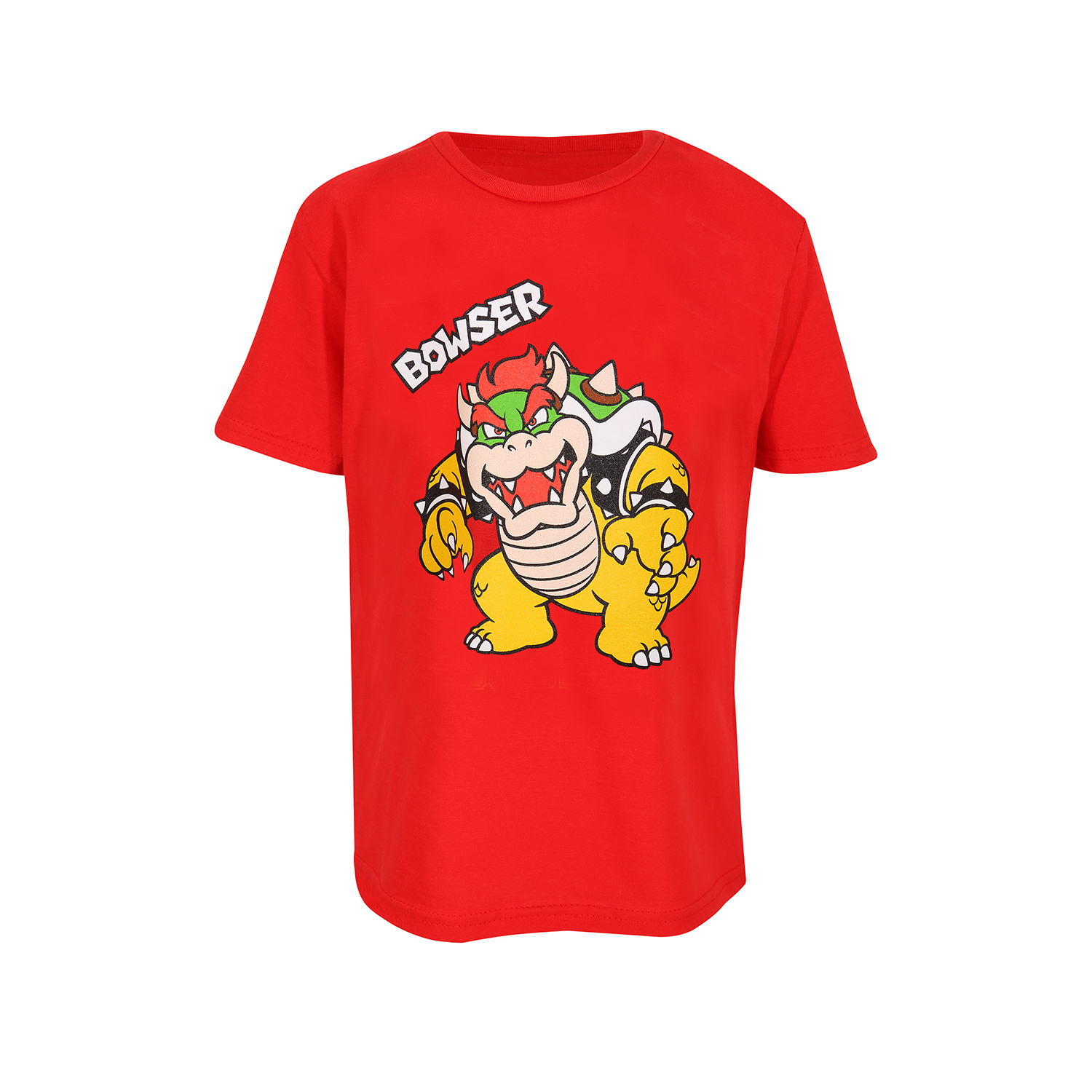 Super Mario T-Shirt 12-13 Jahre Rot Kinder Unisex Bowser Text