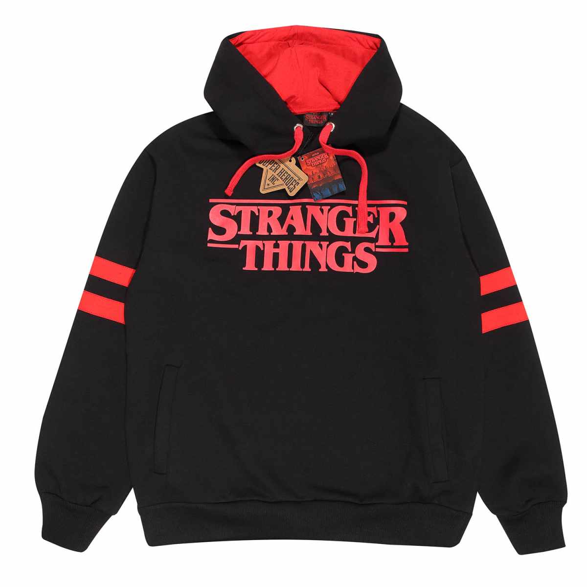Stranger Things Hoodie XXL Logo Schwarz