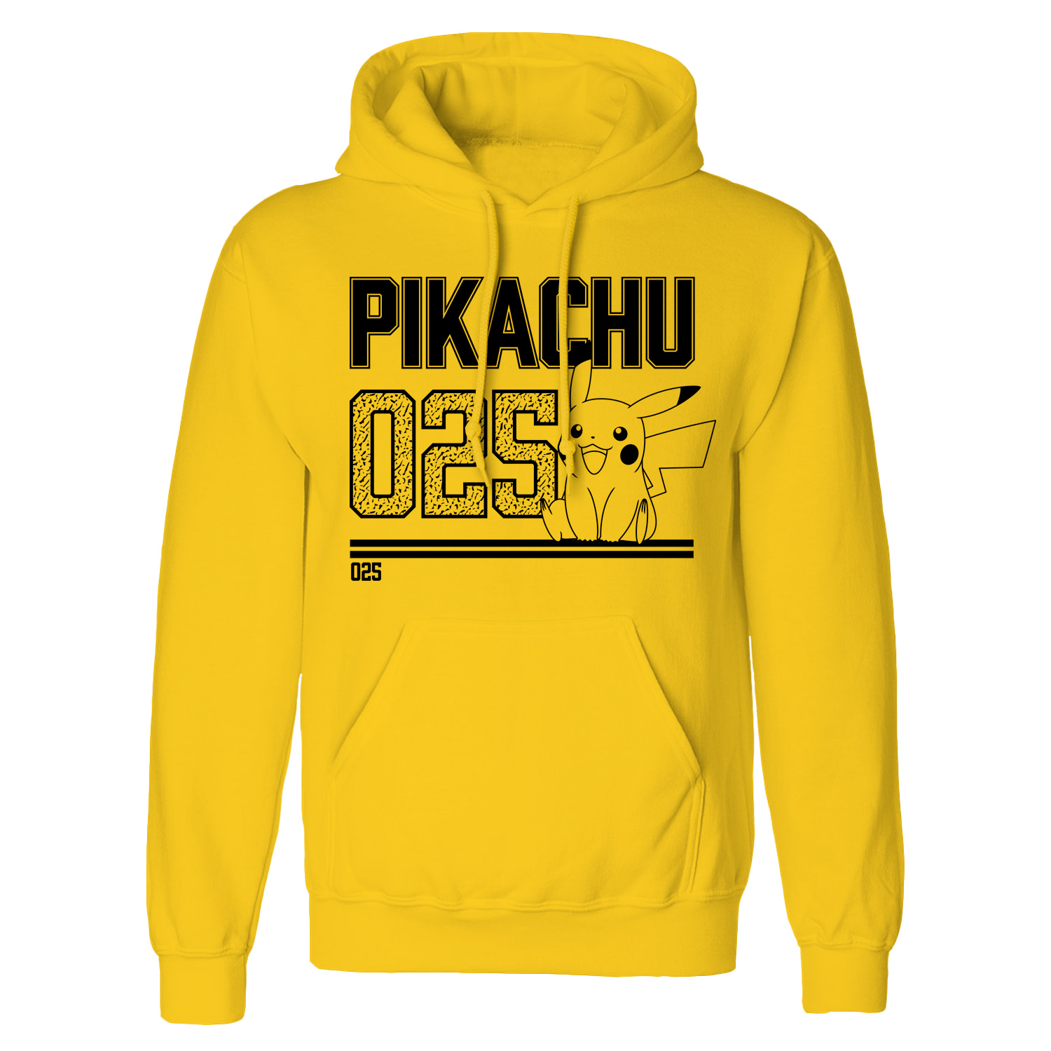 Pokemon Hoodie XXL Gelb Unisex Pikachu Line Art