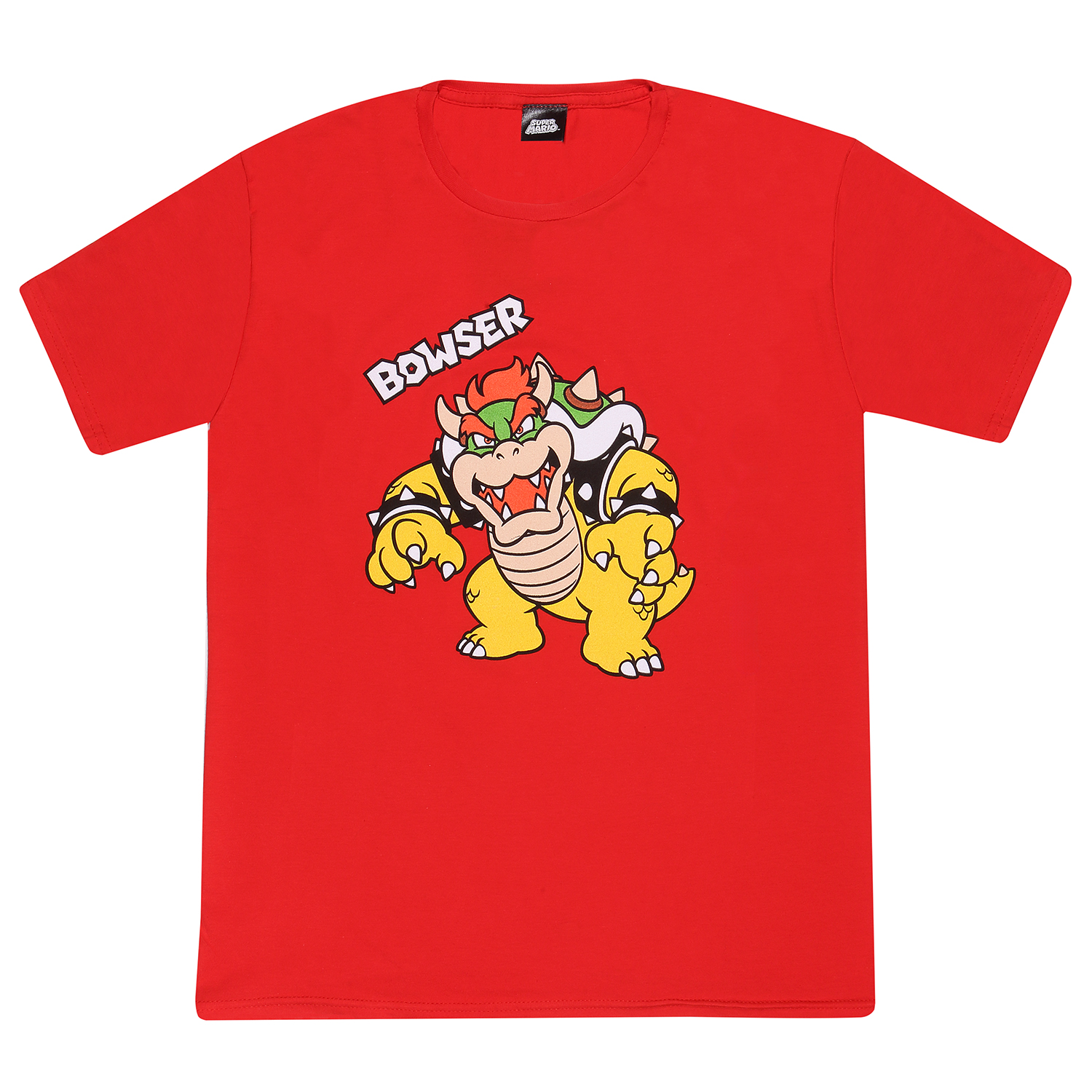 Super Mario T-Shirt 12-13 Jahre Rot Kinder Unisex Bowser Text