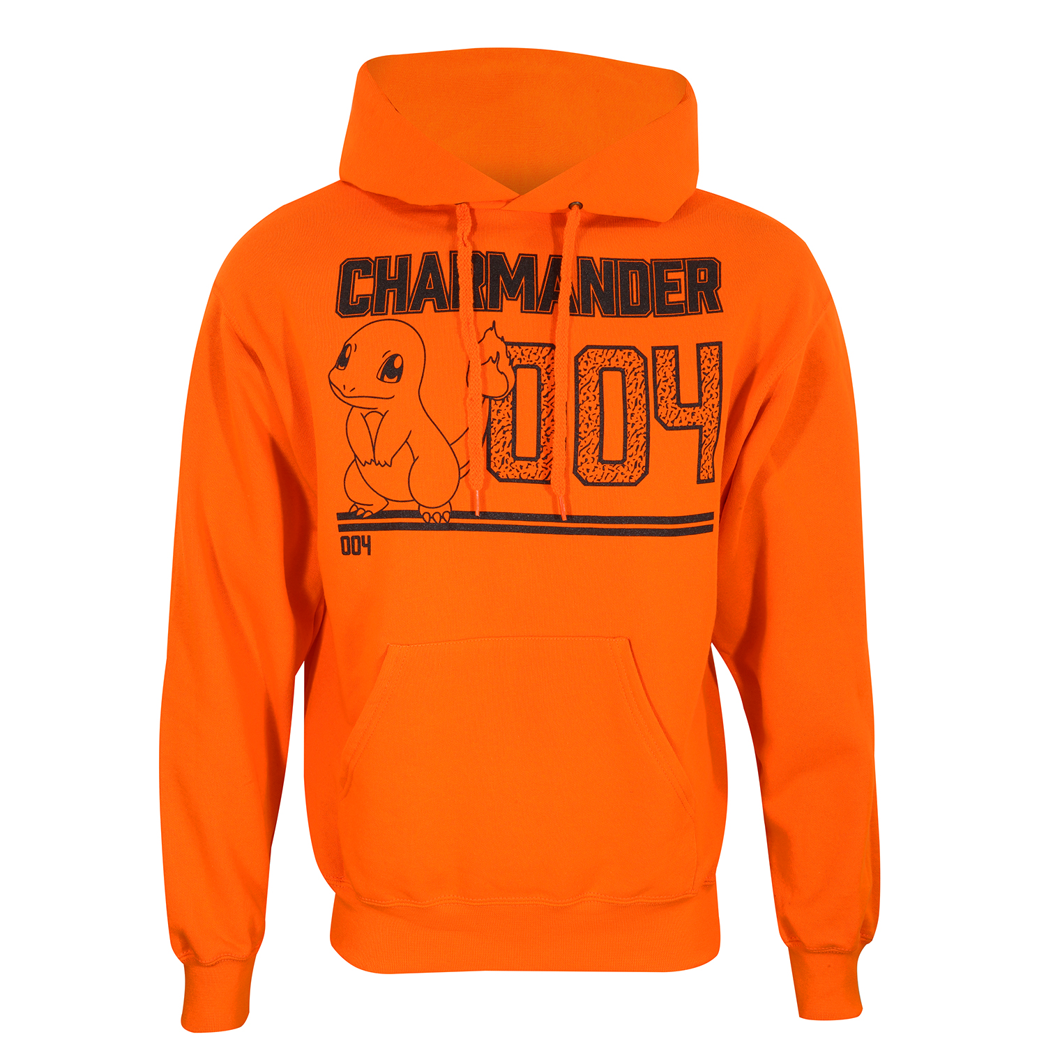 Pokemon Hoodie M Rot Unisex Charmander Line Art