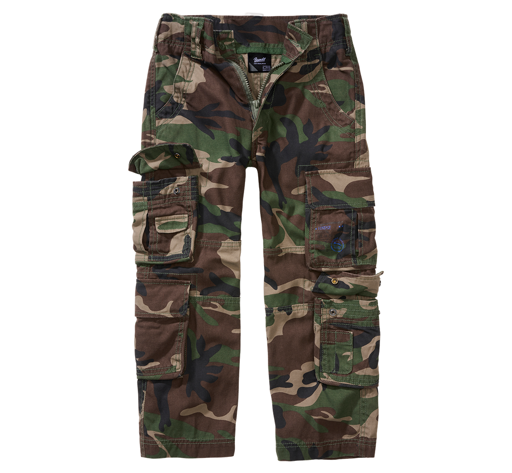 Brandit Kinderhose 170/176 Woodland Unisex Pure Vintage Pants