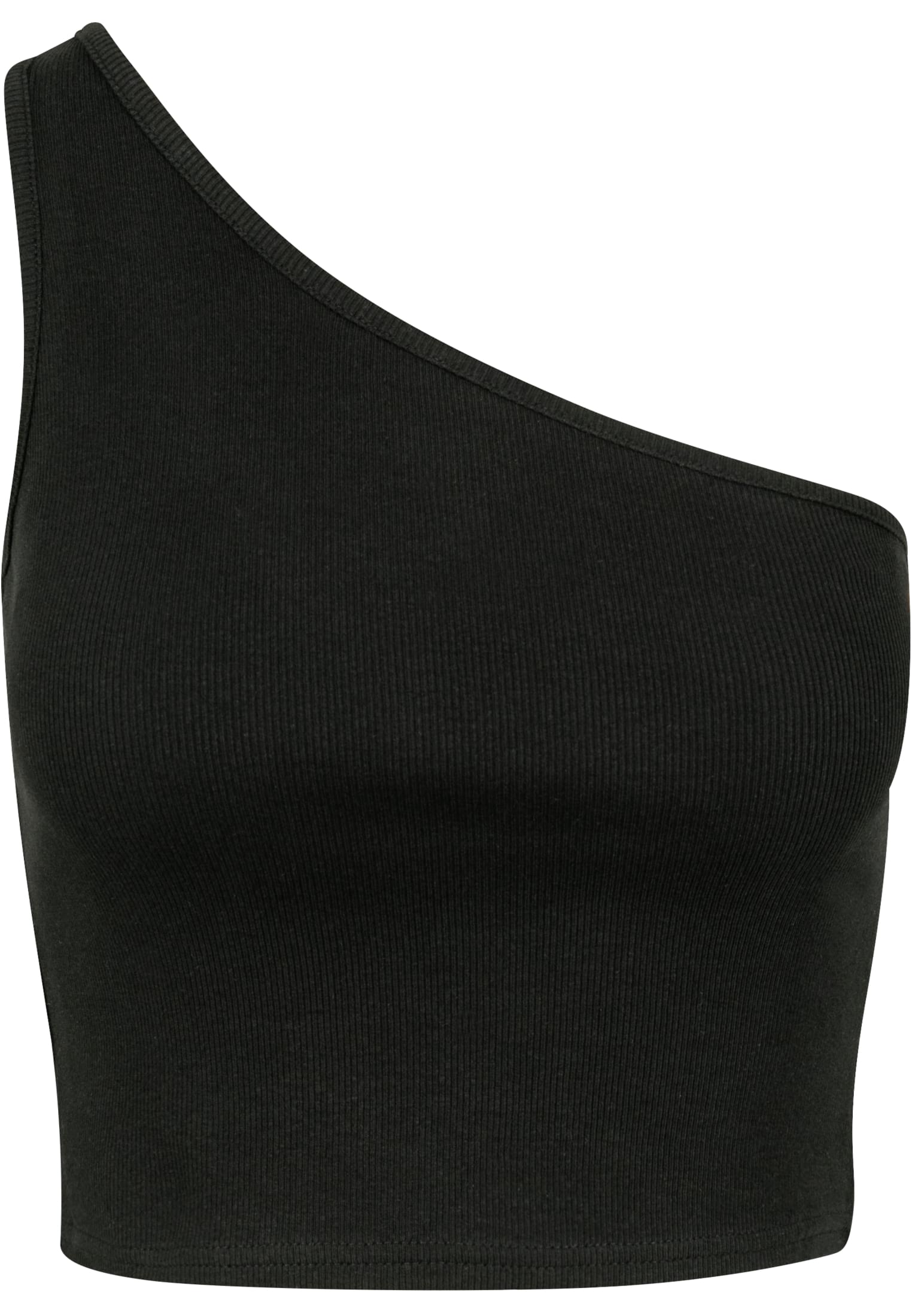 Ladies Cropped Asymmetric Top black L