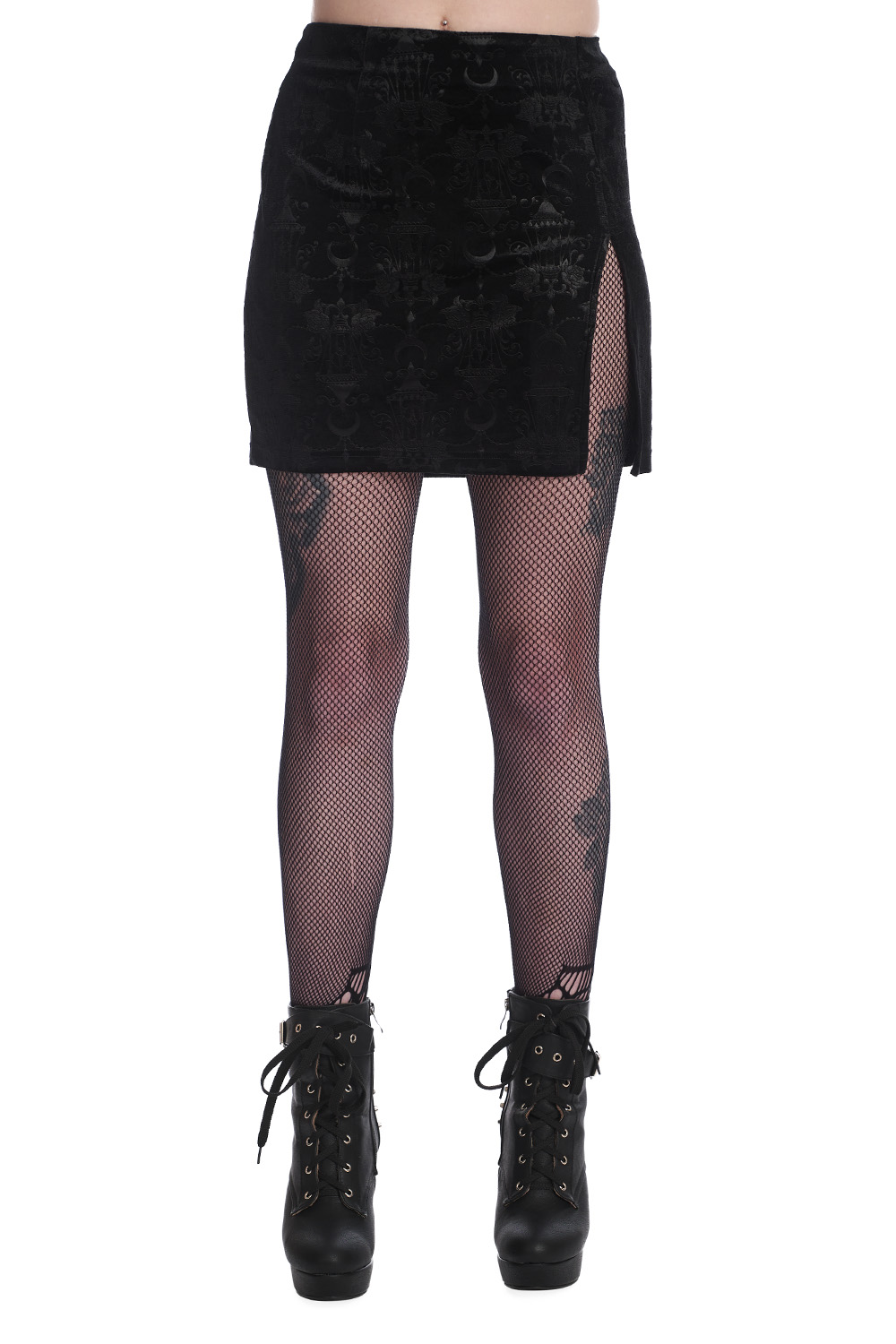 Banned Minirock XL Schwarz Chandelier Slit Mini Skirt
