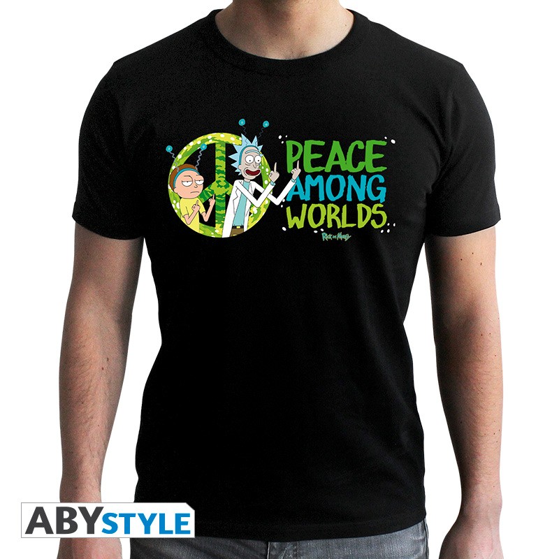 Rick and Morty Peace Among Worlds XXL T-Shirt Schwarz